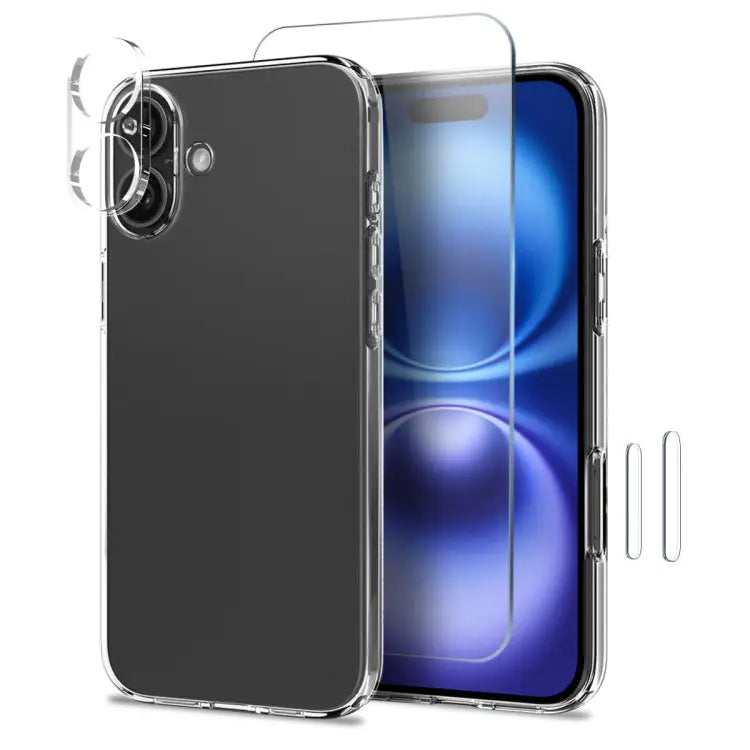 NORTHJO 4-in-1 TPU-telefoonhoesje met schermfolie, lensfolie en camerabedieningsknophoesje