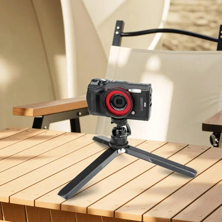 PULUZ Multifunctionele aluminium mini-kogelkop statiefadapter, koude schoen en 1/4 schroef voor dubbel gebruik (zwart)