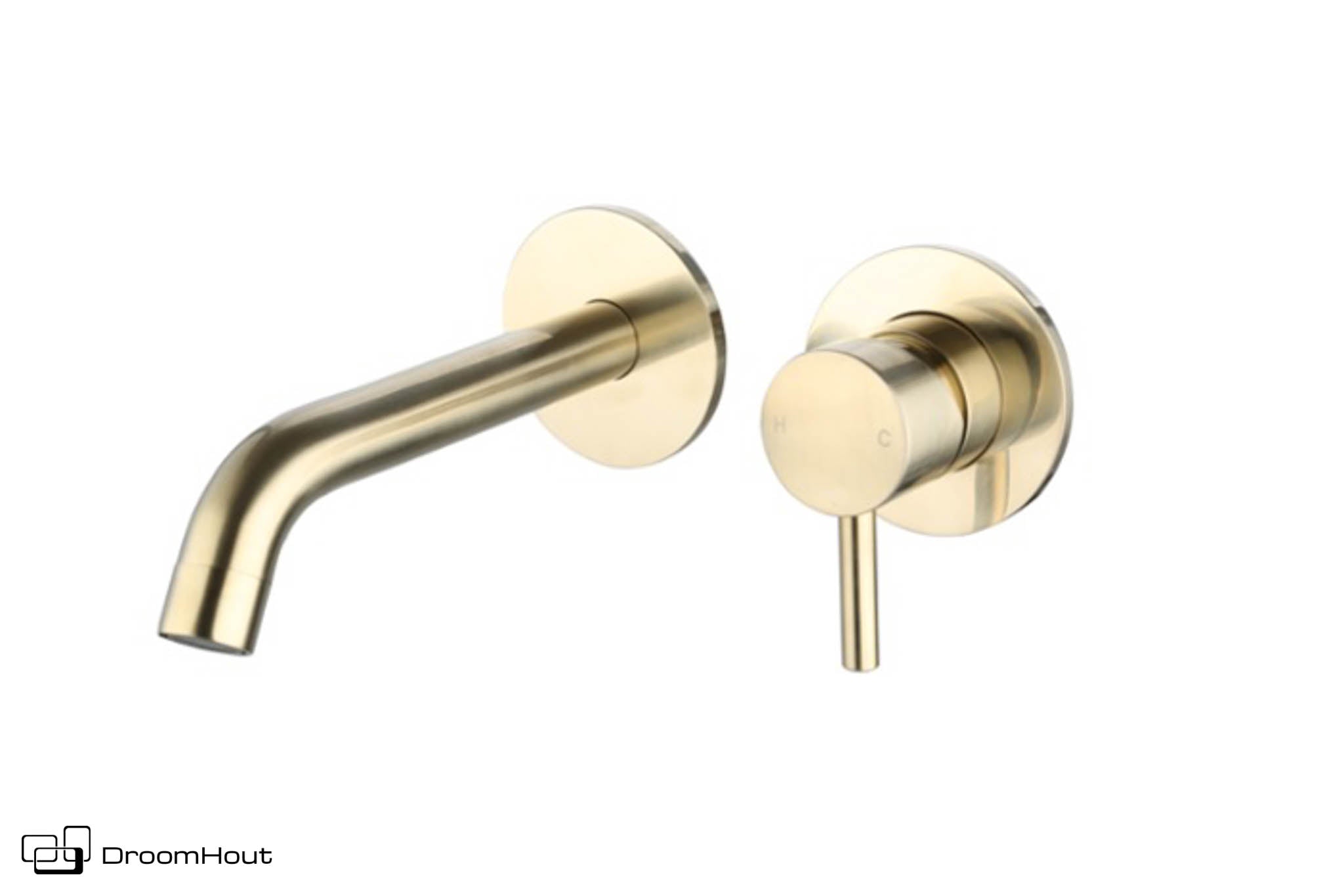 Wastafelmengkraan inbouw geborsteld goud