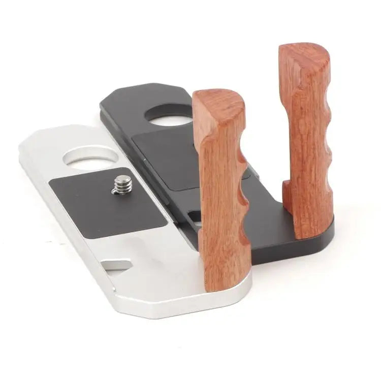 Houten handgreep Arca snelkoppelingsplaat aluminiumlegering basis voor Nikon Nikkormat F / FTn / FT2 / FT3 (zwart)